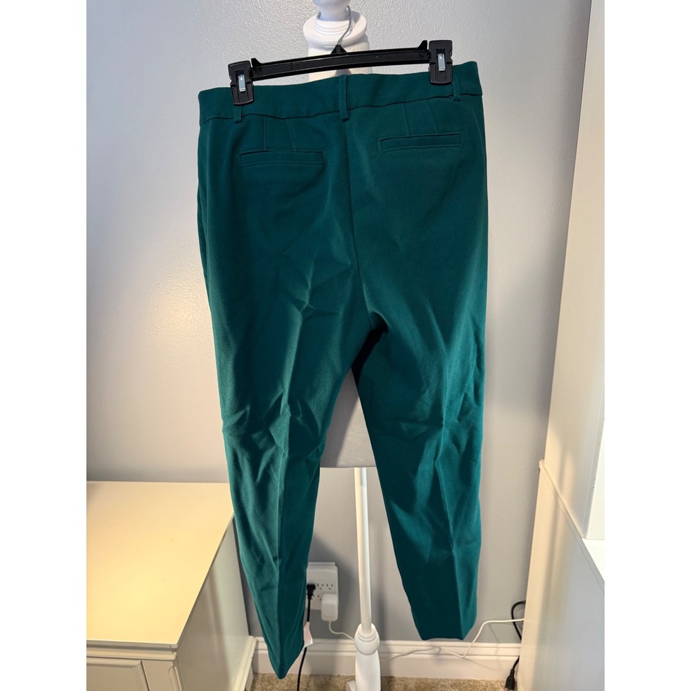 Talbots Hampshire Ankle Pants Women 8 Forest Green Textured Straight Leg Trouser - Picture 2 of 7